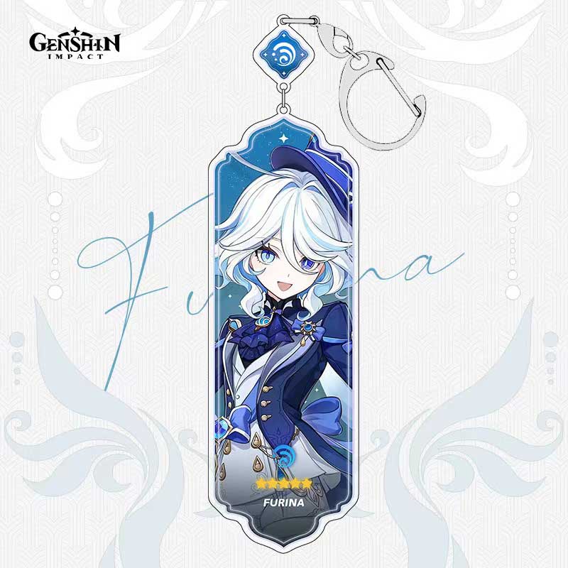 A blue Furina Genshin Impact Keychain