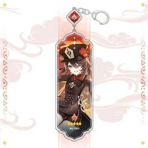 A red Hu Tao Genshin Impact Keychain