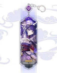 A purple Raiden Shogun Genshin Impact Keychain