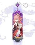 A purple Yae Miko Genshin Impact Keychain