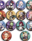 The complete set of Genshin impact character badges