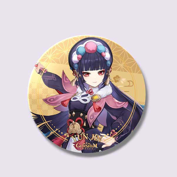 A gold Yun Jin Genshin Impact badge